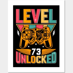 Level 73 Unlocked Awesome Since 1950 Funny Gamer Birthday Posters and Art